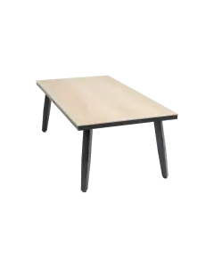 Kunststof bijzettafels - Mykonos rechthoekige bijzettafel houtlook - 4 Seizoenen Tuinmeubelen