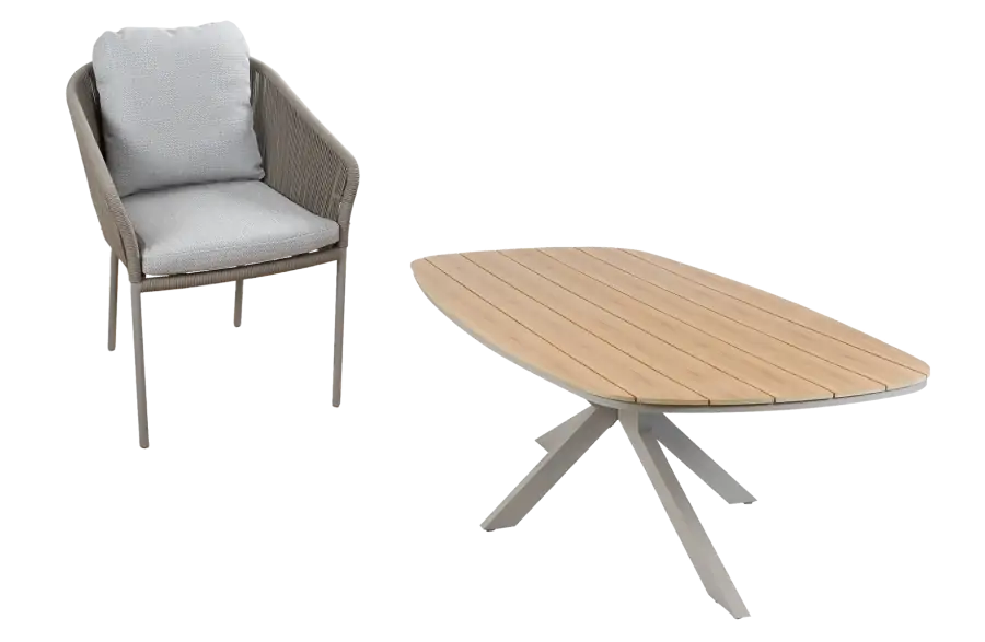 9-delige tuinset | 8 Alezio tuinstoelen | Tuintafel Cadiz 280x115cm