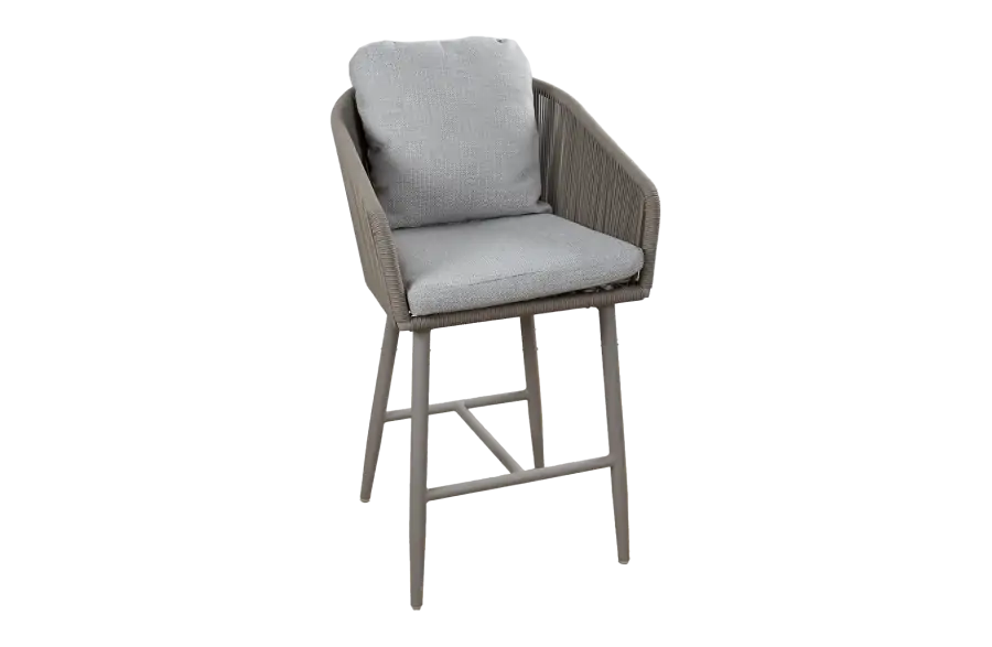 Barstuhl Alezio | Elfenbeinfarbe | Camel Mocca