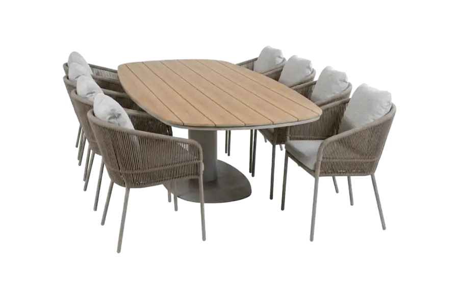 9-delige tuinset | 8 Alezio tuinstoelen | Tuintafel Tower 260cm