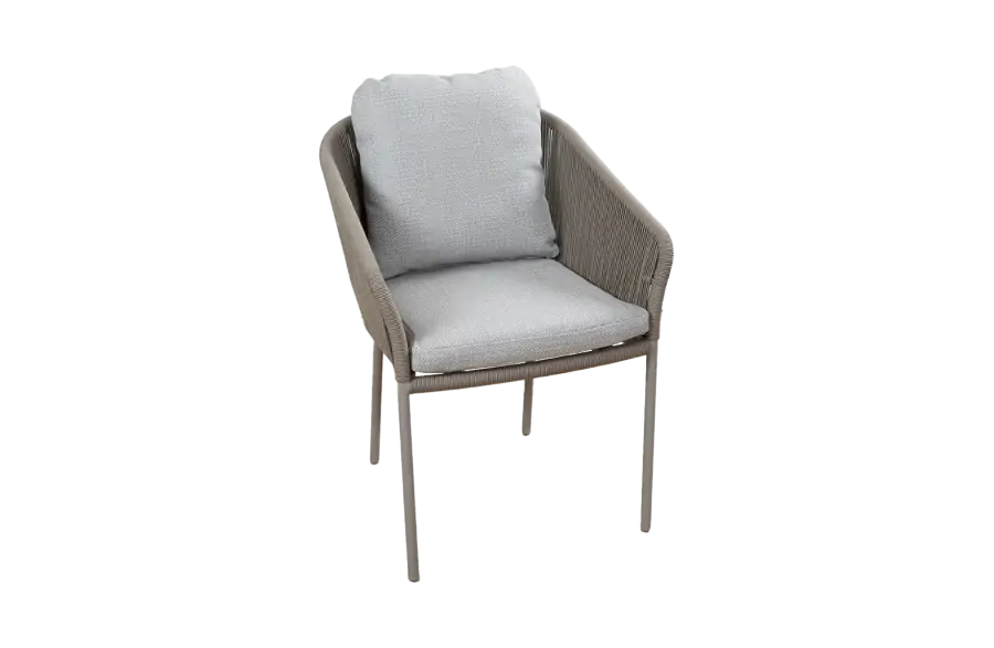 Dining tuinstoel Alezio | Latte/Camel | Rope & Aluminium