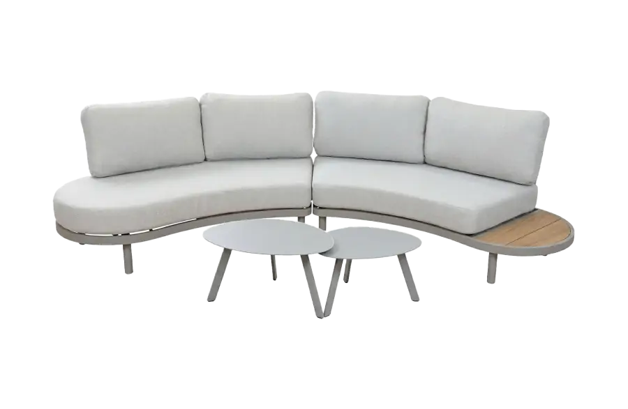 4-delige loungeset Bari | Incl 2 Secli tafels | Camel
