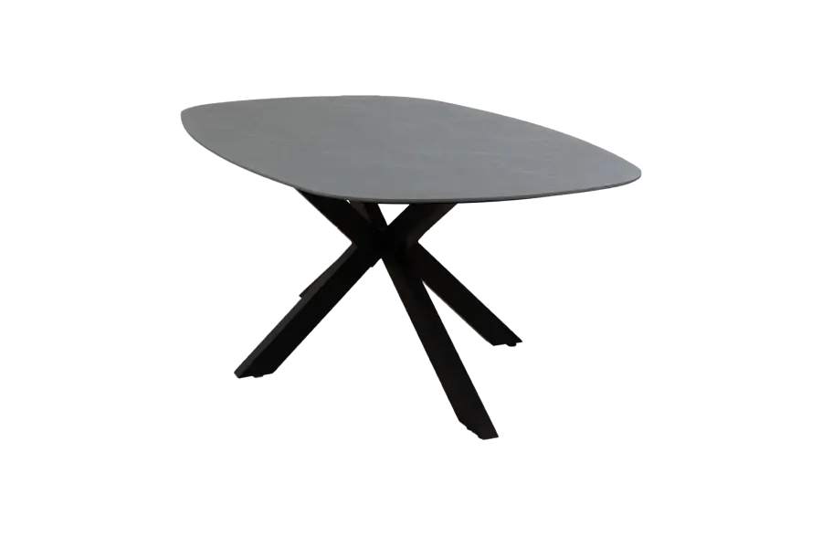 Dining tuintafel Barletta 180x115cm | Desert Pearl/Black | Aluminium & Kunststof