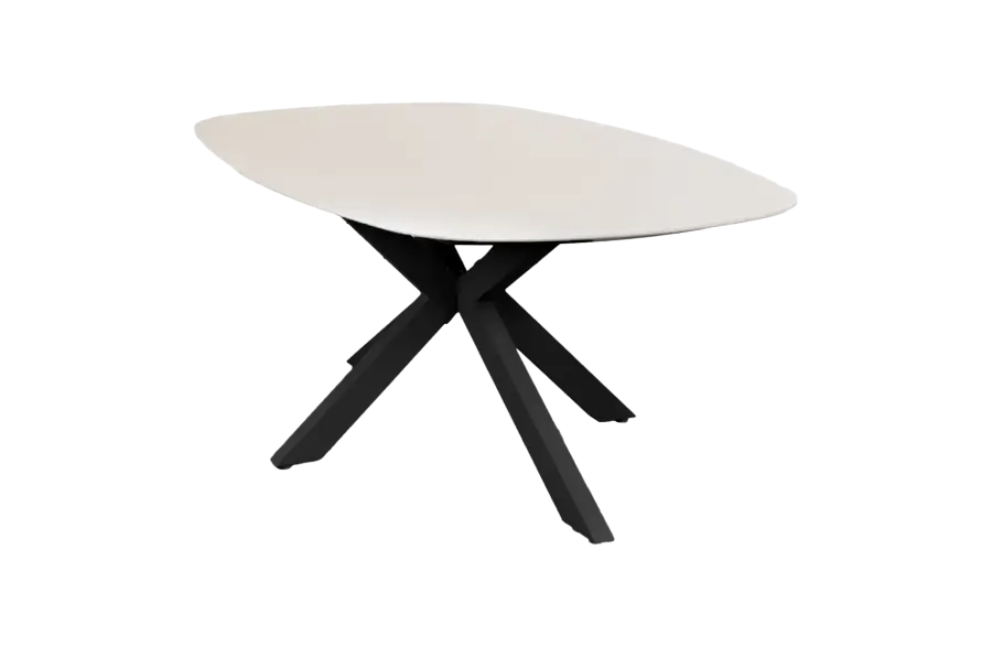 Dining tuintafel Barletta 180x115cm | Sandstone/Black | Aluminium & Kunststof