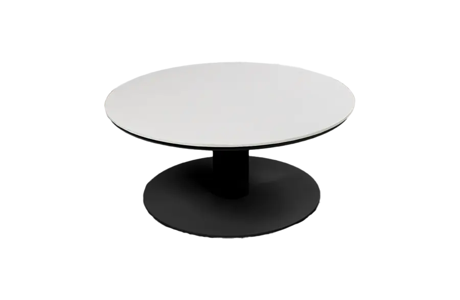  Loungetafel Barletta ø80cm | Sandstone/Black | Aluminium & Kunststof