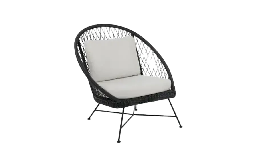 Loungestoel Batea | Black & Sand | Wicker & Aluminium|  Eurofar