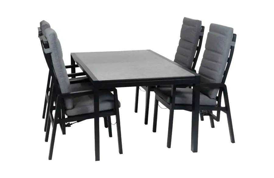 7-delige tuinset | 6 verstelbare Berlijn stoelen  | Uitschuifbare tuintafel Mallorca  180/240x100 cm
