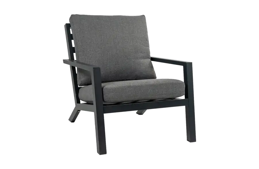 Loungestoel Bezano | Matt Black/Grey | Aluminium