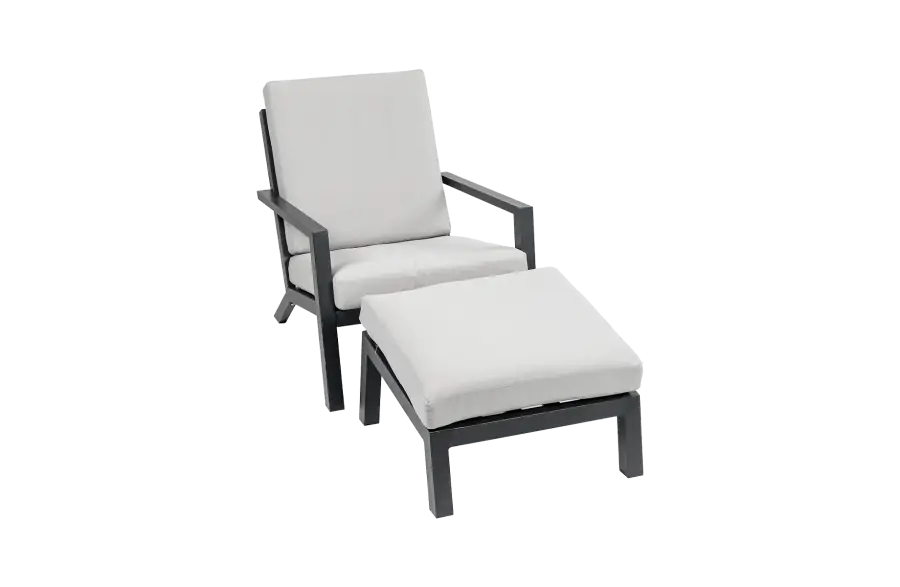 Bezano Loungestoel | Off White + Voetenbank Bezano | Off White