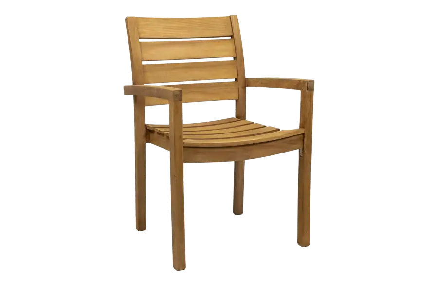 Teakhout tuinstoel Bulu | Stapelbaar | Teakhout