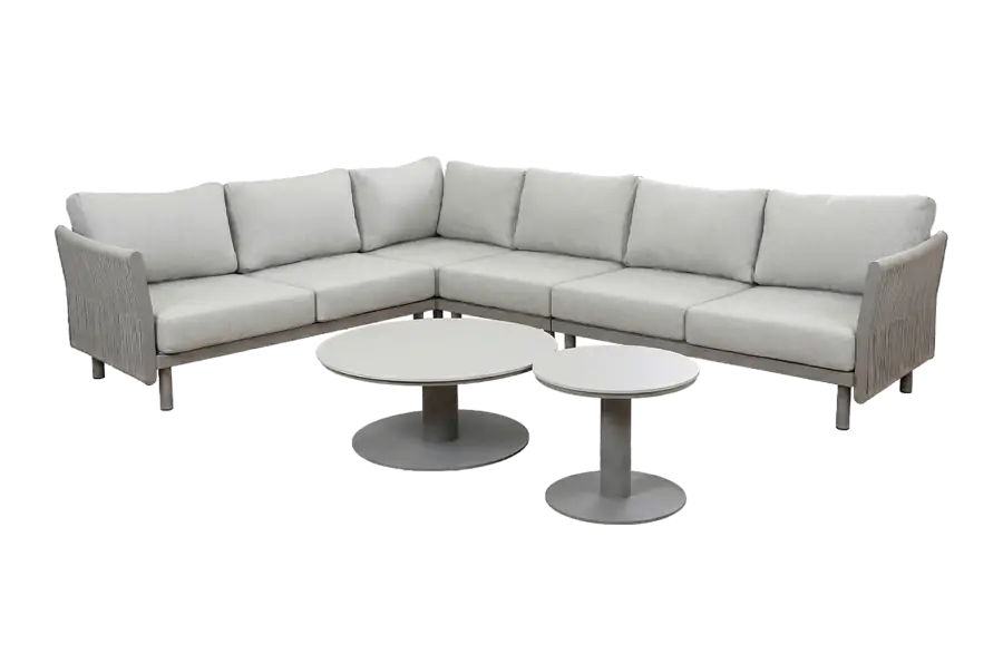 6-Delige Loungeset Cavallino | Beige & Camel | Incl. 2 loungetafels Barletta