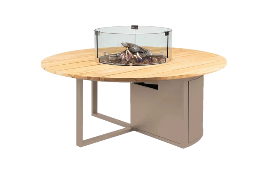 Vuurtafel Cosiloft Ø120cm | Sandy Beige & Teak | Cosi