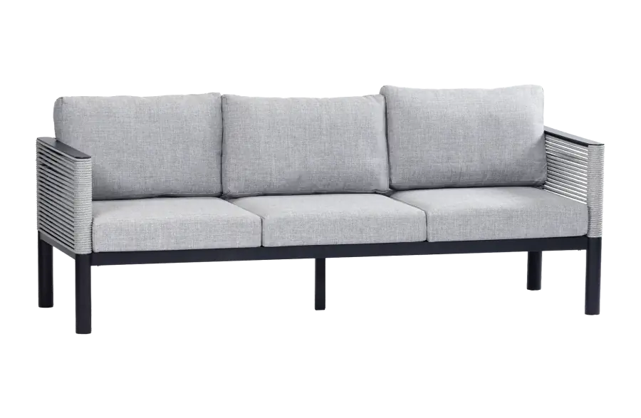 Loungebank Cuba | 3-persoons | Black | Rope & Aluminium