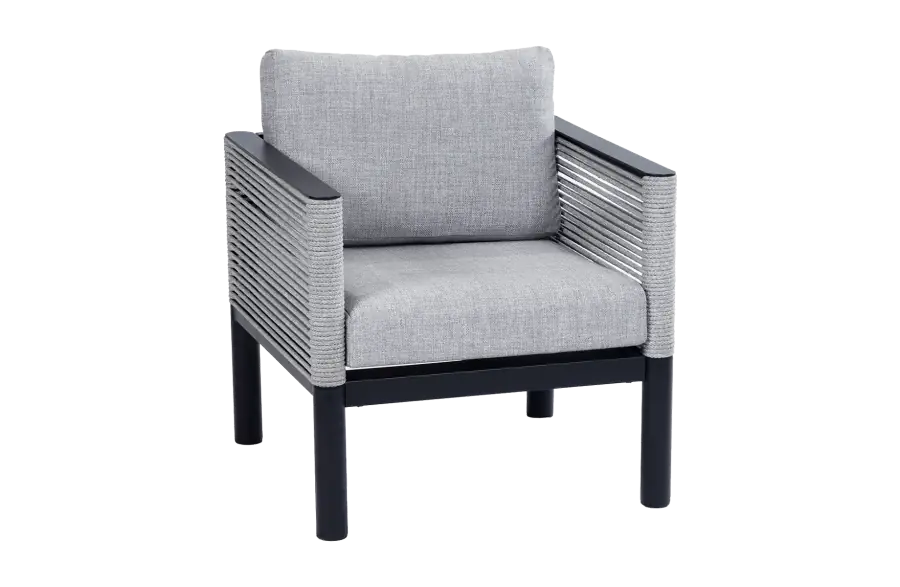 Loungestoel Cuba | Black | Rope & Aluminium