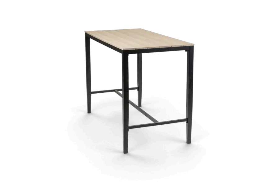Rechthoekige bartafel cyprus wood black polywood aluminium PNG