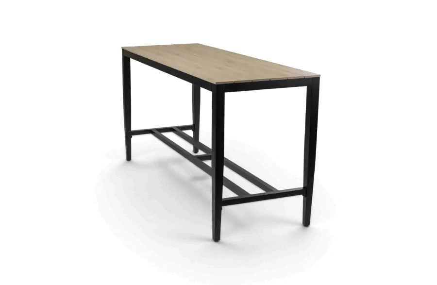Rechthoekige bartafel cyprus wood black polywood aluminium PNG
