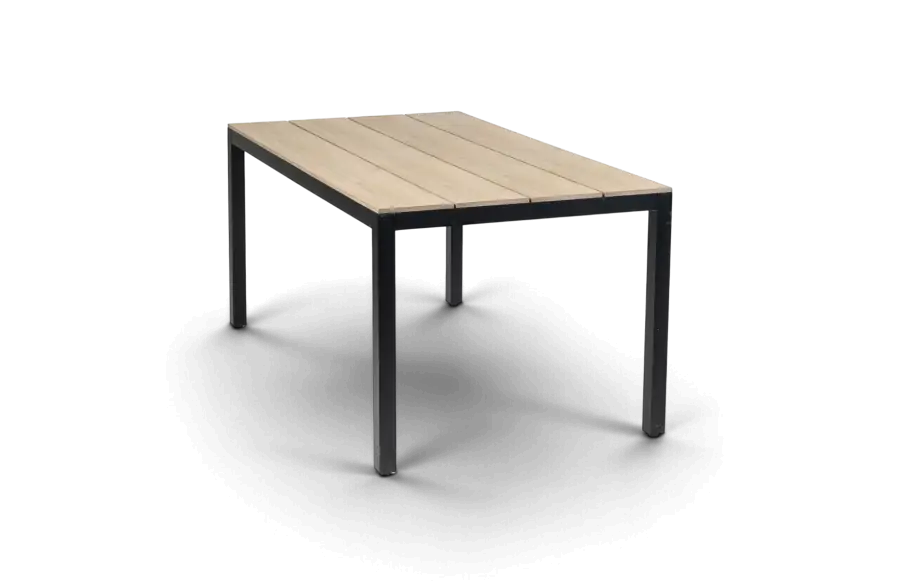 Rechthoekige tuintafel cyprus wood black polywood aluminium PNG