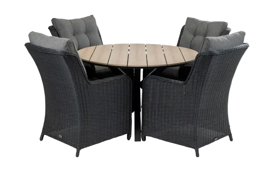 5-delige-ronde-tuinset-polywood-aluminum-tuinstoelen-dublin-zwart-wicker