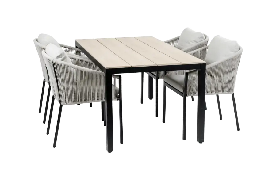 5-delige tuinset-Elvira black dining tuinstoel-polywood-4-seizoenen-tuinmeubelen