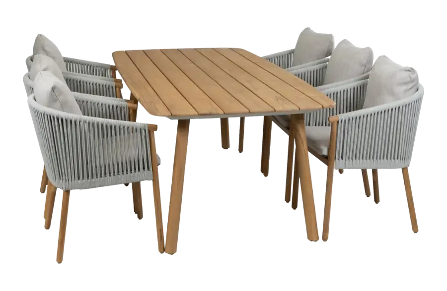 7-delige tuinset Es Vedra | 6 Es Vedra tuinstoelen | Tuintafel Es Vedra 220x100cm