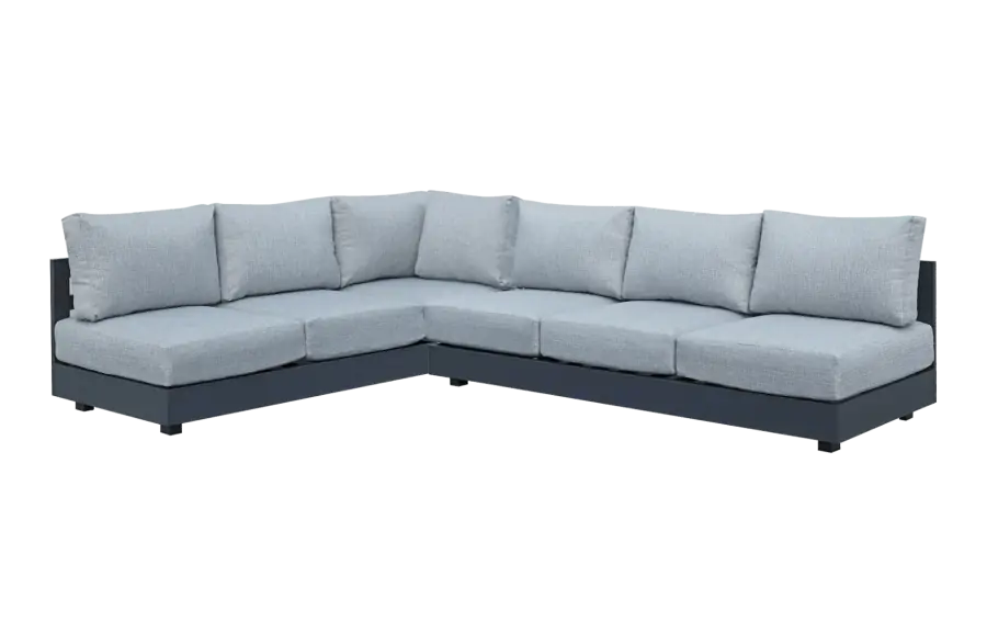 Fosega-moderne-hoek-lounge-bank-aluminium-zwart-grijze-loungekussens-4-seizoenen-tuinmeubelen