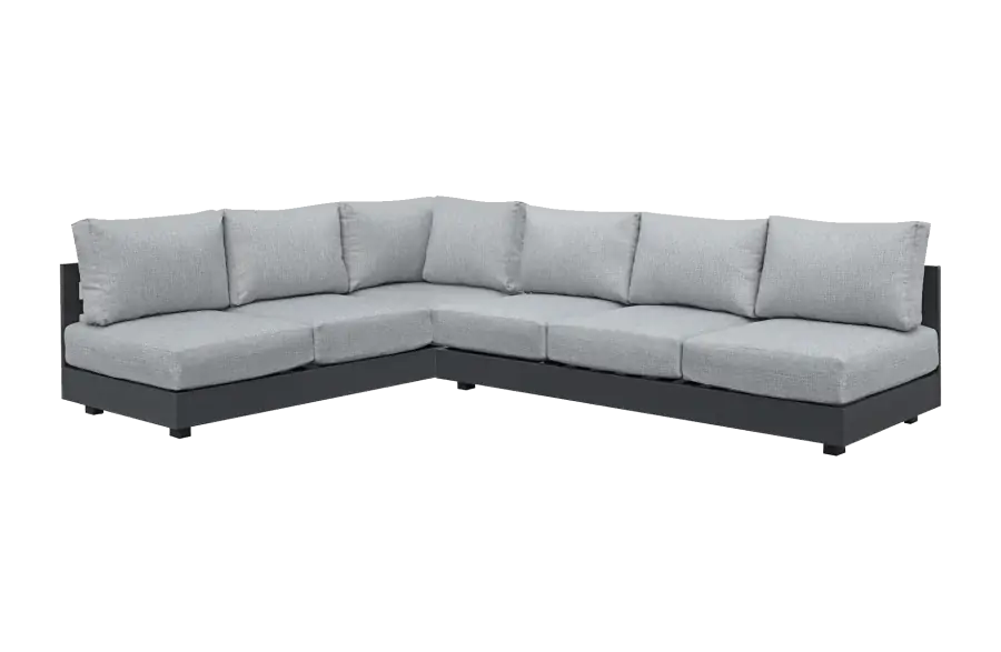Hoek Loungebank Fosega | 2-delig | Matt Black/Stone Grey | Aluminium