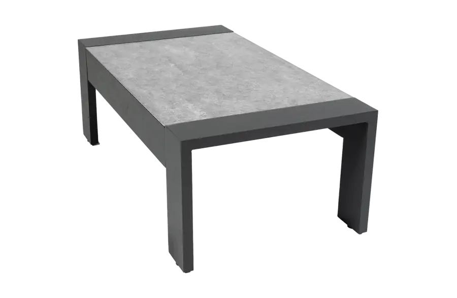 Loungetafel Fosega 110x60cm | Matt Black | Aluminium & Keramiek