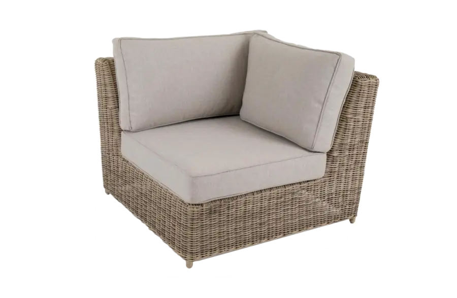 Hoek element hoekbank Glendon Rustic Rond WIcker 