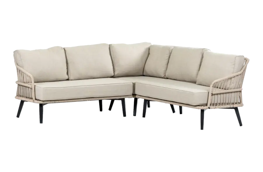 Hoek Loungebank Isabel | 3-delig | Sand/Black  | Rope