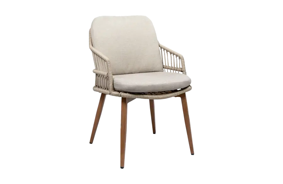 Dining tuinstoel Isabel | Sand/Wood | Rope