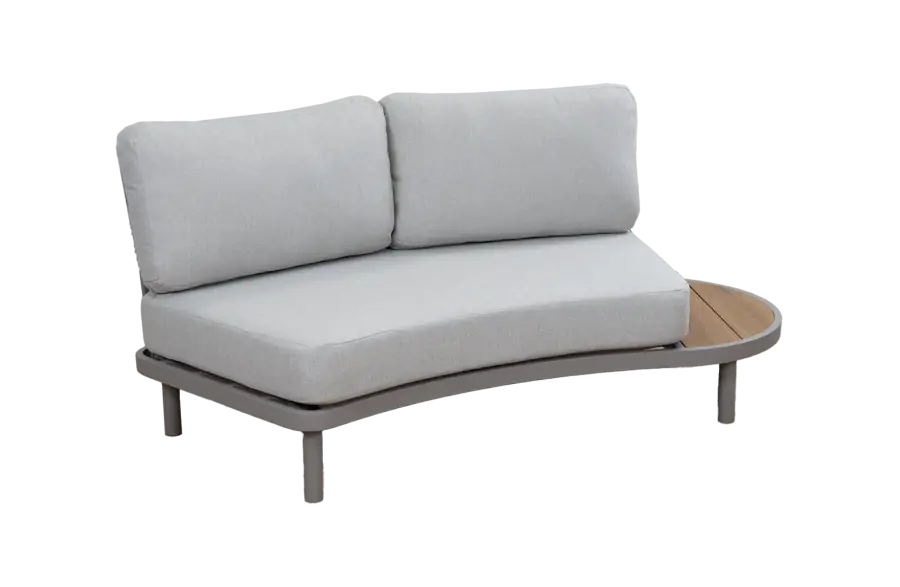 Linker bankdeel Loungebank Bari Beige Camel Aluminium Rope PNG