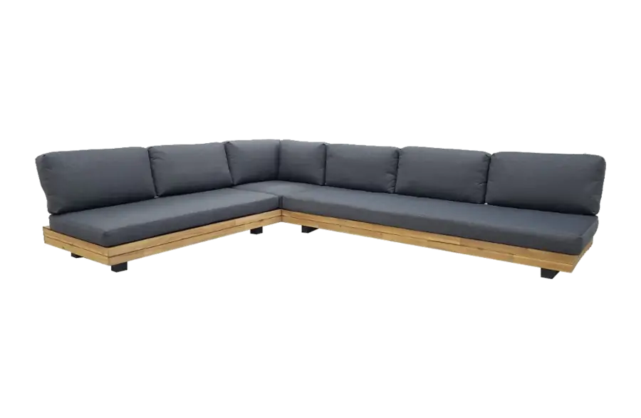 Hoek Loungeset Los Angeles 3-delig – Dark Grey Acacia | Eurofar