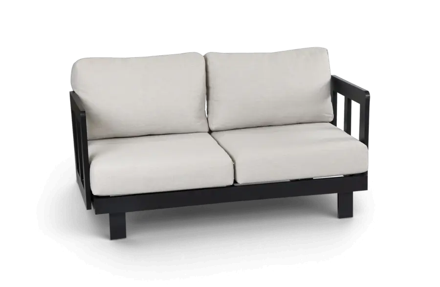 Loungebank 2 persoons Tulum Black van Aluminium PNG