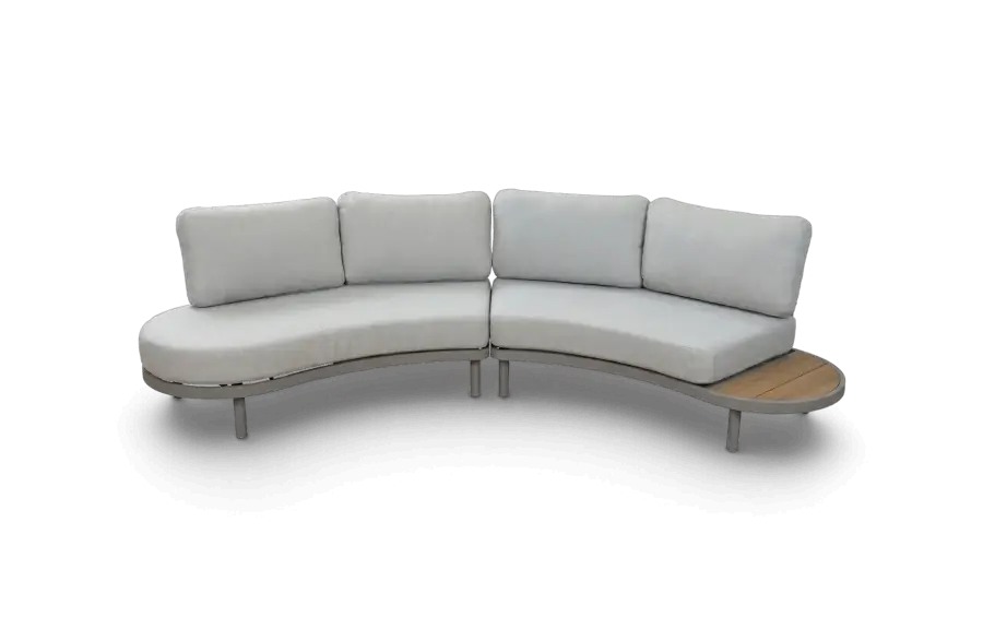Loungebank Bari 2-delig Beige Camel Aluminium Rope PNG