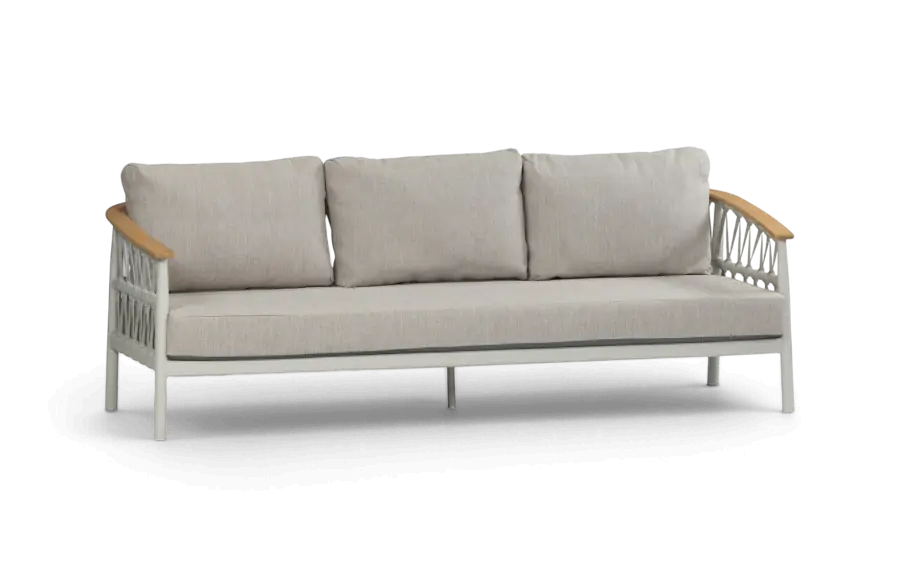 Loungebank Capri naturel en Cream van Aluminium Acaciahout en Rope PNG