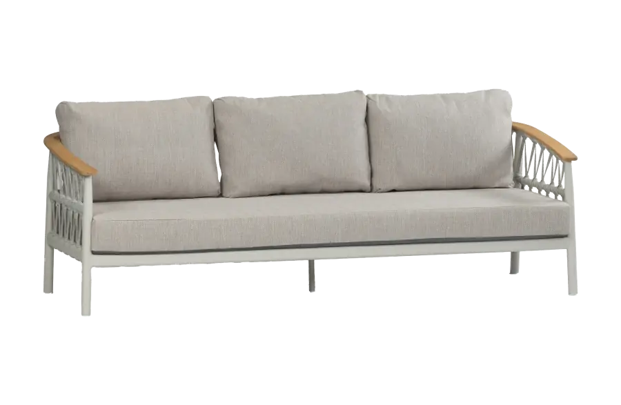 Loungebank Capri naturel en Cream van Aluminium Acaciahout en Rope PNG