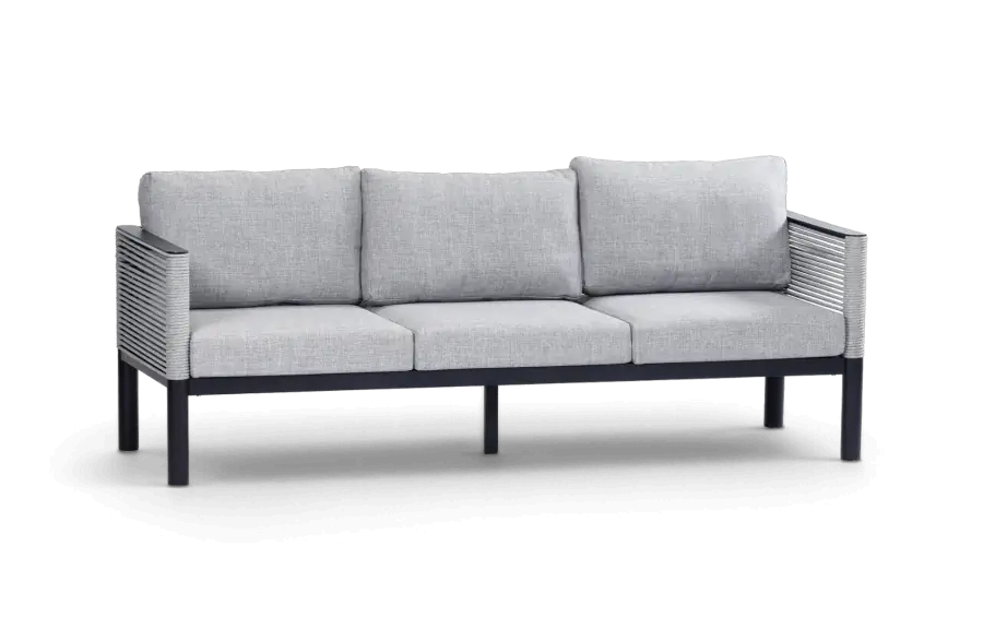 Loungebank Cuba Black Aluminium Rope PNG
