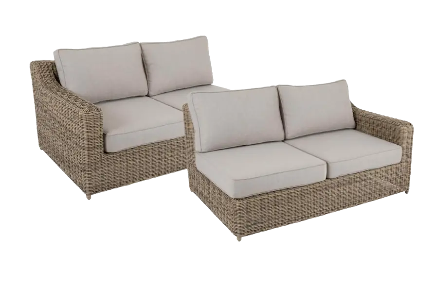 Loungebank Glendon Rustic Wicker Brafab PNG