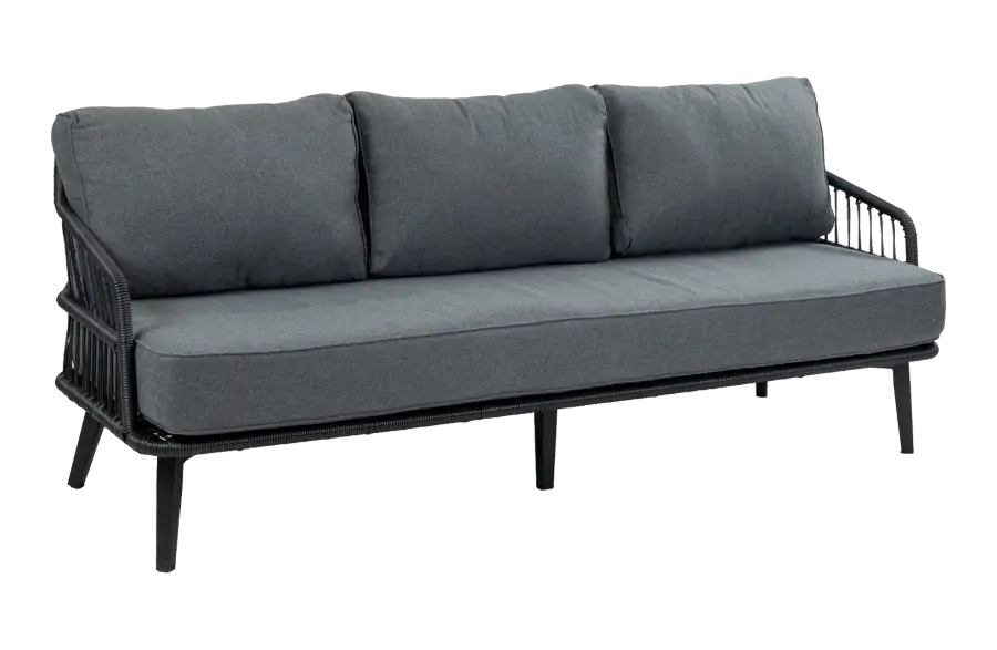 Loungebank isabel Black Aluminium Rope PNG