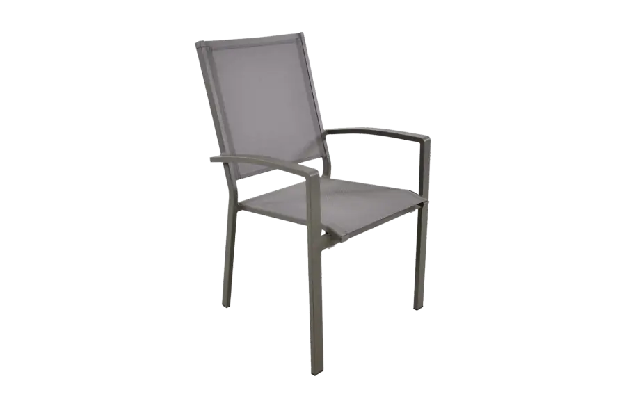 Stapelbare tuinstoel Mojito Pardo | Grey | Aluminium & Textileen | Lesli Living