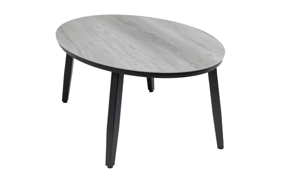 Grijze ovale bijzettafel voor buiten - modern & stijlvol - Mykonos ovale bijzettafels bij 4 Seizoenen Tuinmeubelen