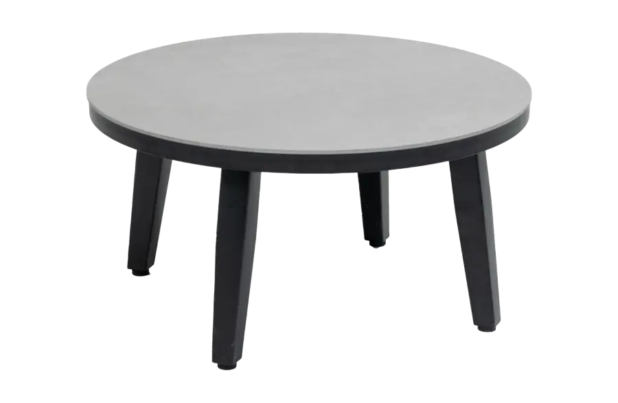 Mykonos ronde bijzet tafel betonlook 58cm - ronde beton look bijzettafels kunststof - 4 Seizoenen Tuinmeubelen