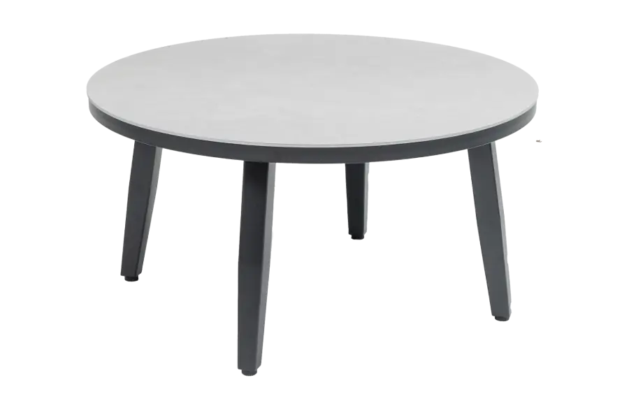 Mykonos ronde bijzet tafel betonlook 73cm - ronde beton look bijzettafels kunststof - 4 Seizoenen Tuinmeubelen