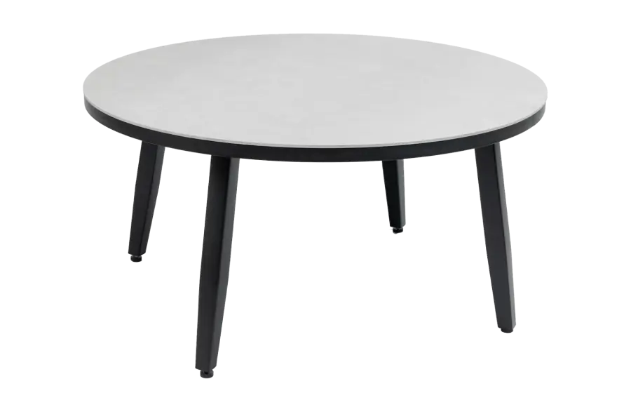 Mykonos ronde bijzet tafel betonlook 90cm - ronde beton look bijzettafels kunststof - 4 Seizoenen Tuinmeubelen