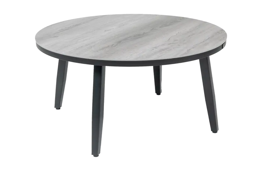 Moderne ronde grijze bijzettafel voor buiten 90cm - mykonos ronde bijzettafels bij 4 Seizoenen Tuinmeubelen