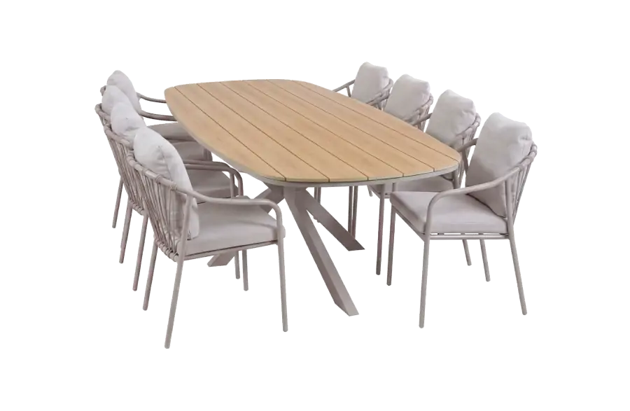 9-delige tuinset | 8 Parijs tuinstoelen | Tuintafel Cadiz 280x115cm