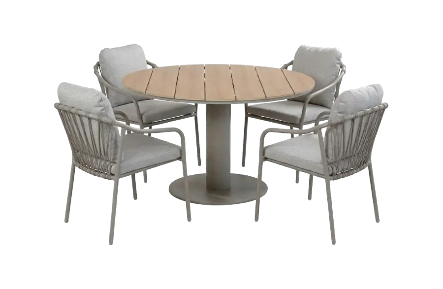 5-delige ronde tuinset | 4 Parijs tuinstoelen | Tuintafel Tower ø120cm