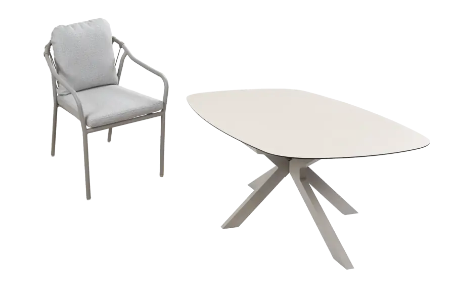 7-delige tuinset | 6 Parijs tuinstoelen | Tuintafel Malaga 240x115cm