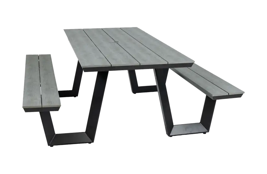 Picknicktafel Coffee Bay Grey Aluminium Polywood PNG