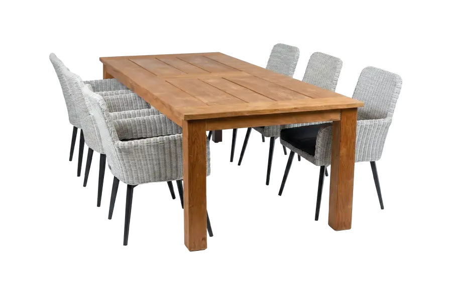 Pisa tuinset-7 delige tuinset-Pisa tuinstoel-white-Ayra tuintafel-wicker-aluminium frame